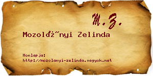 Mozolányi Zelinda névjegykártya